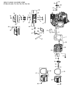 Kt715-3066 Cylinderhead And Breather Diagram and Parts List for KT715-3066  Cub Cadet Engine